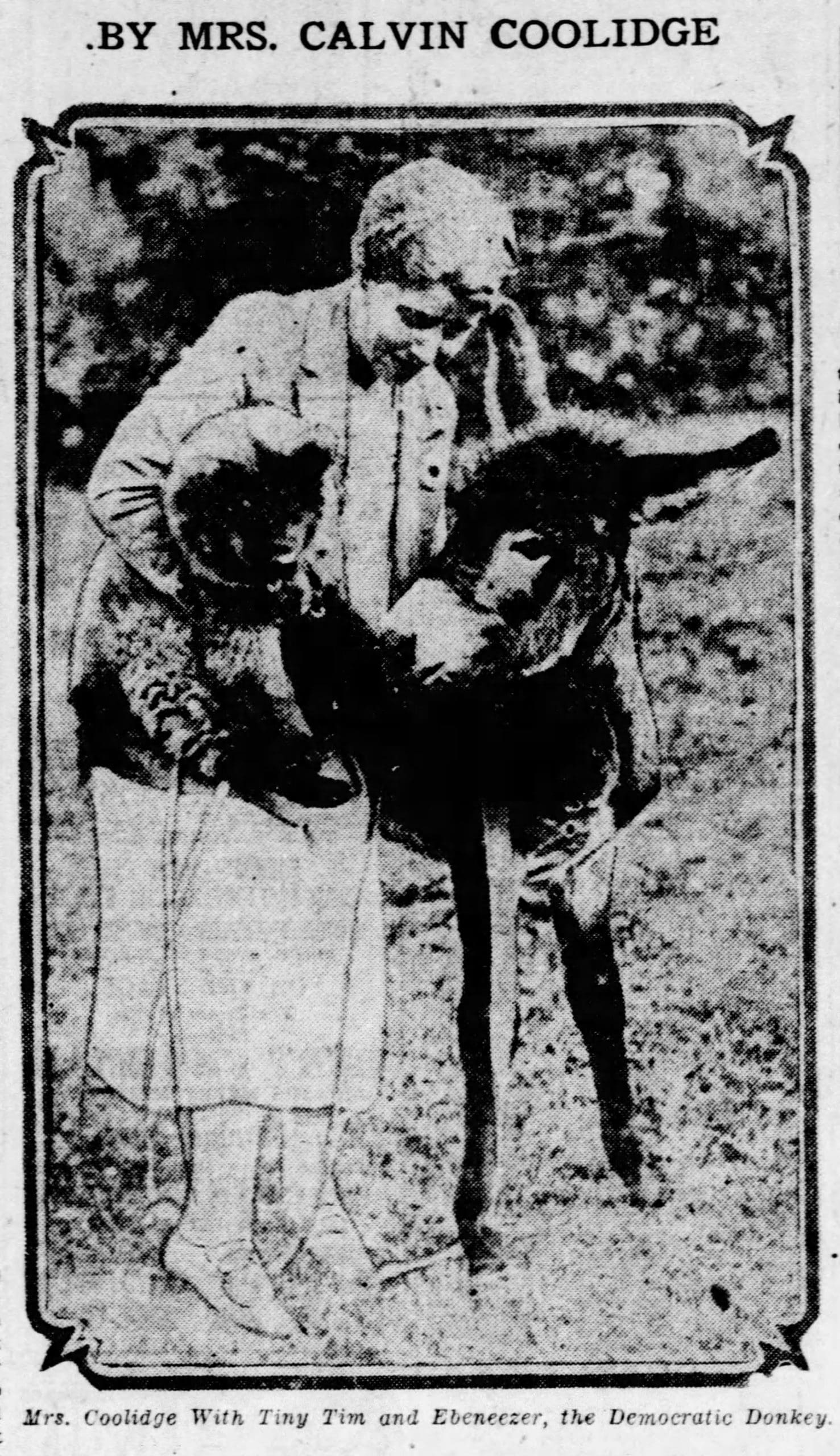 Grace Coolidge with a rare photo of Tiny Tim as a puppy circa 1930 - ChowTales