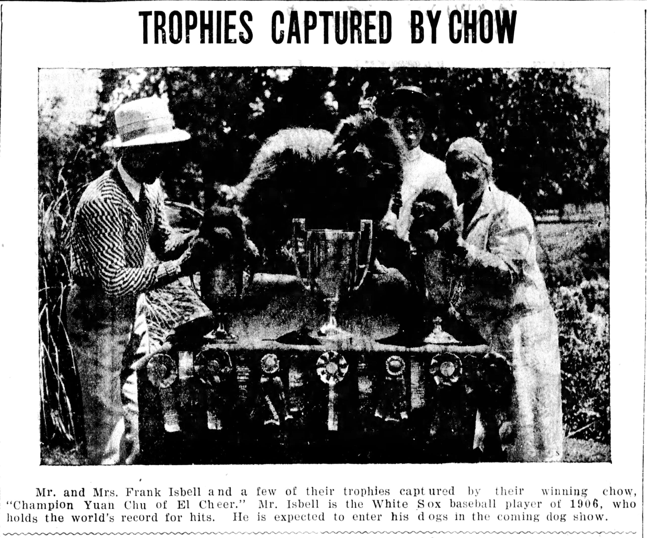 1906 Chicago White Sox Record holder Frank Isbell and his Best in Show Chow  - ChowTales